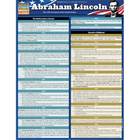 Barcharts BarCharts 9781423216308 Abraham Lincoln Quickstudy Easel 9781423216308